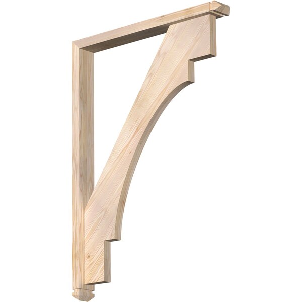 Ekena Millwork Merced Arts and Crafts Smooth Bracket w/ Offset Brace, Douglas Fir, 3 1/2"W x 30"D x 42"H BKT0402X30X42MRC03SDF - main